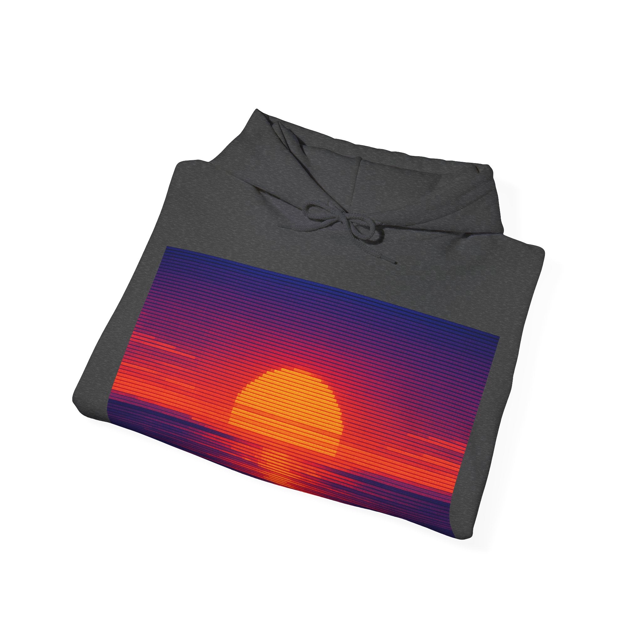 PixelPulse Apparel - CRT Scanline Sunset Hoodie