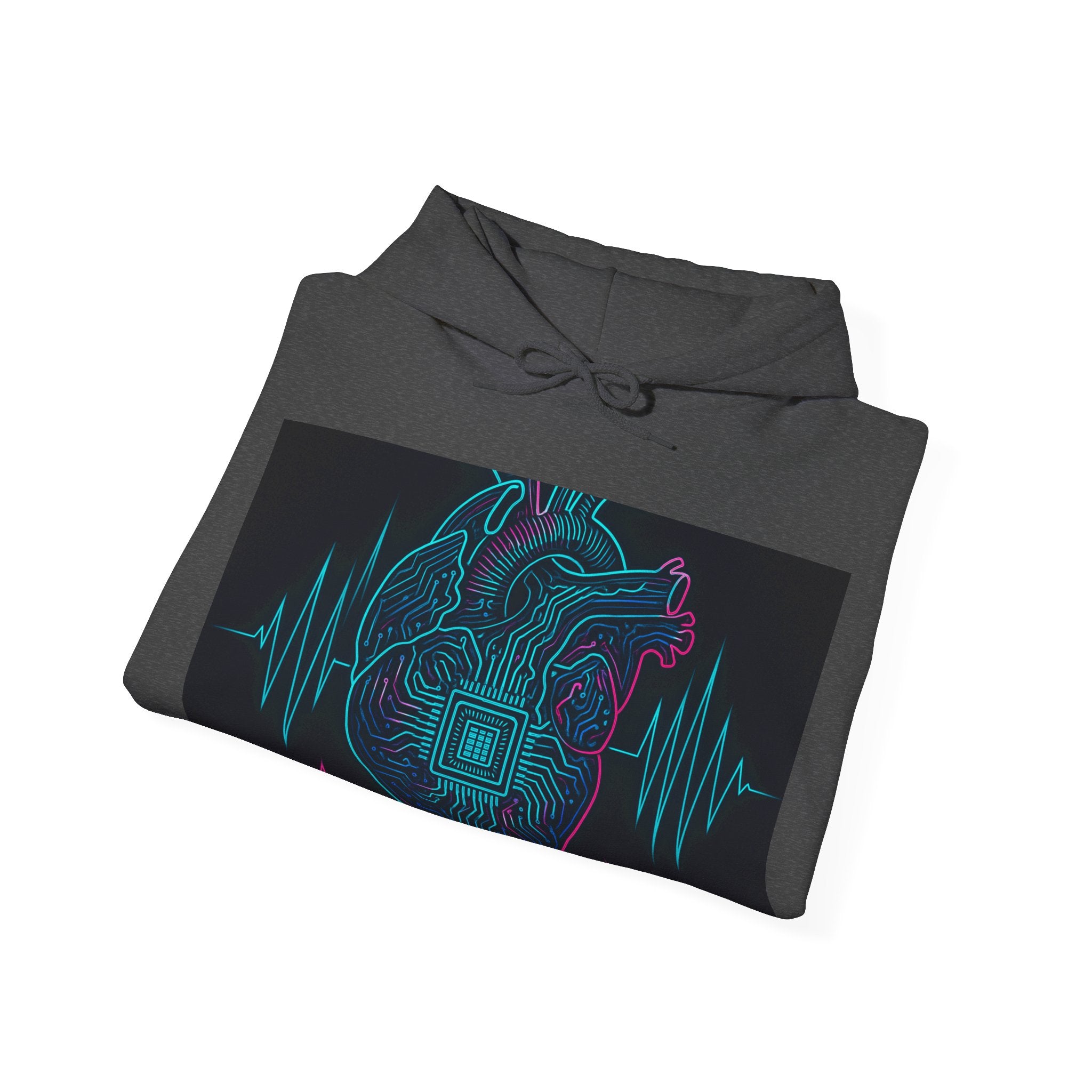 PixelPulse Apparel - The Overclocked Heart Premium Hoodie