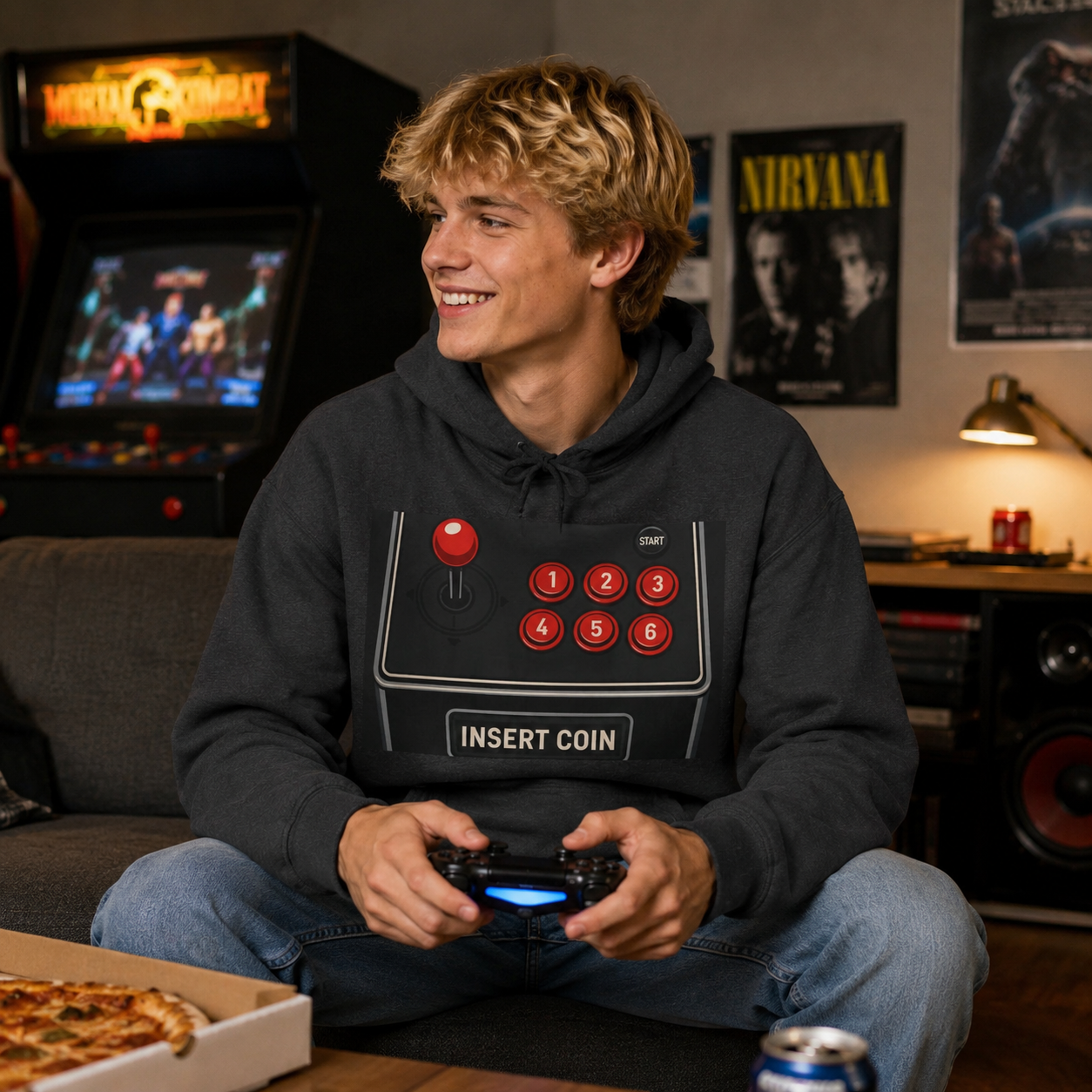 PixelPulse Apparel - Arcade Control Panel Hoodie
